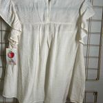 Blu Pepper Cream Boho Embroidered Ruffle Sleeve Top | NWT | Size L | Feminine & Flowy Photo 4