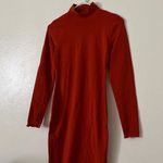 Heart & Hips Burnt Orange Mock Neck Dress Photo 7