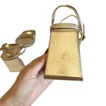 BP  Women’s Parker Gold Metallic Ankle Strap Block Heel Sandals Size 5 Photo 8