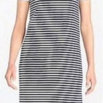 J. Crew striped ruffle sleeve shirt sleeve dress medium Blue Photo 0