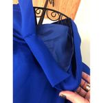 Silk Dress Morton Myles Electric Blue V Neck Sequin Lined sz 12 Long Sleeve Photo 3