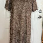 209 WST 38 New York Fuzzy Midi Dress size Large Tan Photo 0