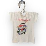 Ed Hardy HTF: new Y2K  ❤︎︎ Iconic True Love Tattoo Tee ❤︎︎ Dirty White Grunge T Photo 7