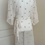 Victoria's Secret NWT White Sheer Long Floral Embroidered Robe, Sz XS/S Photo 6