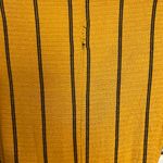 MD Mustard Yellow Black Stripe Midriff Long Sleeve Dress Size M Photo 3
