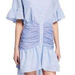 Cinq à Sept Cinq A Sept Asher Blue and White Striped Shirt  Dress | Size 4 Photo 0