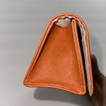 Tory Burch Saffiano Sunglasses Case Orange with Gold Hardware Scratch Free Photo 3