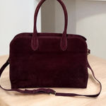 Elegant Burgundy Suede Handbag Brown Photo 0