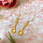 Handmade Golden Spoon Earrings Gold Photo 1