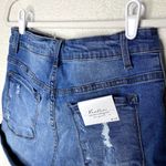 KanCan Distressed Cuffed Denim Jean Shorts Five Pockets Mid Rise Blue Size 7/27 Photo 8