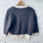 ZARA WOMAN GRAY / BEIGE KNIT CARDIGAN WITH CONTRAST TRIMS M Photo 6