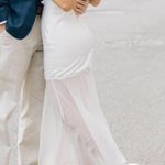 Boutique White Satin And Sheer Formal Dress Photo 2