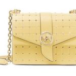 Michael Kors Greenwich Buttercup Convertible Crossbody Bag Gold Studded Chain Photo 0