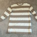 Old Navy Petite Beige Long Sleeve Striped T Shirt Dress Sz MP Photo 5