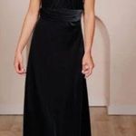 Revelry Micah Convertible Black Velvet Bridesmaids Maxi Dress sz S Photo 0