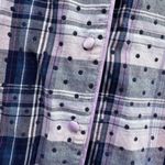 Victoria's Secret Sleep Shirt Flannel Blue Pink Plaid Dot Button Size Small Photo 5
