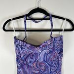 Talbots One Piece Swimsuit Convertible Halter Blue Pink Paisley Print Size 10 Photo 1