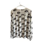 Torrid Vintage Black Lips Sheer Surplice Chiffon Long Sleeve Women Blouse Size 0 Photo 1