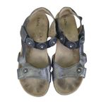 TAOS Eden 2 Pewter Metallic Leather Comfort Sandals Women's US 9 EU 40 Gray Photo 2