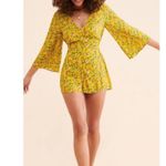 Anthropologie The Magnolia Yellow Floral Tie Back
Cut-Out Romper XS NWOT Photo 0