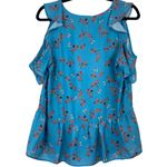 Parker ‎ Womens S Blue Dedra Floral Cold-Shoulder Top In Prairie NWT Photo 9