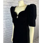 1980’s Cachet by Bari Protas Black Velvet Sweetheart puffy sleeve Dress medium Photo 6