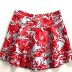 Banana Republic Red & Blue Floral Circle Skater Mini Skirt Lined Cotton, Sz 12 Photo 9
