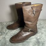 Arthur Beren GRAVATI Women’s Moto Ankle Brown Leather Buckle Boots Size 7.5 Brown Photo 2