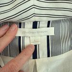 Jonathan Simkhai Duster Robe 100% Silk Stripes Size L Cream Blue Photo 2