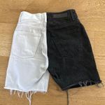 GRLFRND  Helena High Rise Cut Off  Shorts in Black & White Photo 4