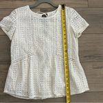 Sézane Sezane Cleo White Eyelet Short Sleeve Tie Back Cotton Blouse 36 US 4 Small Photo 10