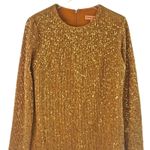 NEW STINE GOYA Odis Dress in Gold Sequins Long Sleeve Crewneck Size Small Formal Photo 4