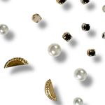 Free People Teeny Tiny Mega Stud Earring Set NWT
Gold Pearl Dainty Onyx Bohemian Photo 1