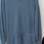 Kittenish  Blue Long Sleeve Romper with Zipper Photo 0