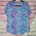 LULU B NEON BOLD COLORFUL ABSTRACT LARGE PINEAPPLE PRINT UPF 50 TEE XL Pink Photo 0