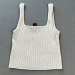 Forever 21  Tank Top Women's M Ribbed Square Neck White Fitted Basic Y2K Baby Photo 2