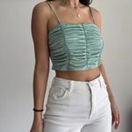 Love j Mint blue ruched cami crop top Photo 2
