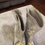 No Boundaries NOBO Silver Metallic Cowboy Boots womens sz 9 faux leather cowgirl rockabilly Photo 3