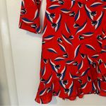 Whistles Women’s Mimi Dress Floral Tulip Silk Ruffle Surplice Size 4 Red Photo 4