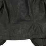 HOT IN HOLLYWOOD BLACK FAUX LEATHER PLEATHER RUFFLE TRIM JACKET M Size M Photo 5