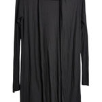 Joah Brown  Black Longline Open Duster Cardigan S/M Rayon Stretch Slits Cozy Chic Photo 0