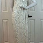 Nicole Miller Silk One Shoulder Dress Maxi 10 Long Foil Silver White Gown Size 2 Photo 0