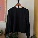 Aritzia Babaton  Rennie Satin Blouse Crepe Long Sleeve Black Top Capsule Size XS Photo 3