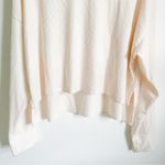 American Eagle Outfitters Cream Ivory Cowl Neck Waffle Knit high low top Large Photo 2