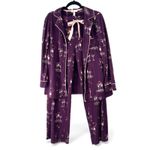 Soma  M Cool Nights Top & Bottom Pajama Set champagne glass print wine Pants Photo 1