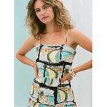 Anthropologie R. G. Kane Costa Beach Postcard Print Open Back Tiered Midi Dress Size Large Photo 4