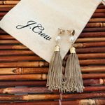 J.Crew  Gold Pearl & Chain Tassel Earrings Photo 1