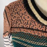 G By BKE SZ S Striped Knit & Lace Snap Cardigan White Photo 3