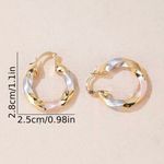 Chunky Twisted Hoop Earrings NWT Gold Photo 3