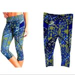 Athleta  Cropped Leggings Radical Stride Blue Yellow Purple Size Small Photo 1